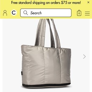 Calpak Lula Expandable Laptop Tote in Gunmetal